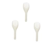 3Pcs White Jumbo Large Plastic Rice Paddle Spatula Scoop Fork-Like Serving Spoons，Rice and Potato Servers Serving Spoons (27 cm Long）