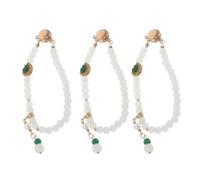 3pcs White Magnetic Sleeve Holder Chain Brooch Alloy Plastic Clip