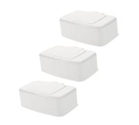 3pcs White Pp Wipes Case Button-Press Tissue Holder | Lightweight Portable Set, Stroller and Diaper Bag Use, Healthy Design, No Strange Smell