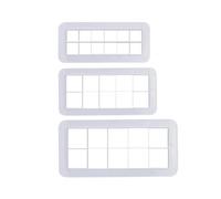 3Pcs White Square Cookie Cutter Set, 3 Size Geometric Multicutter Square Cake Fondant Cutter, Baking Tools and Accessories for Cookie Cutter Biscuit Cutters Cake Decorating