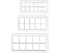 3Pcs White Square Cookie Cutter Set - Geometric Baking Tools for Biscuit, Cake and Fondant | Multi-Size Stainless Steel Cutters Baking Supplies, Cake Decorating Accessories