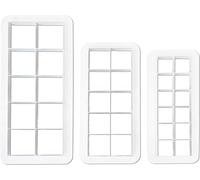 3Pcs White Squares Cookie Cutter Set, Geometric Multicutter Square Cake Fondant Cutter, Square Biscuit Cutters Cake Decorating Use Safety Easy to Store,Baking Tools and Accessories, 3 Size