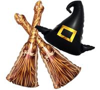 3Pcs Wicked Party Decorations,Magic Broomstick Balloon,Magical Wizard School Balloons,Wicked Balloons/Children's Birthday Parties/Baby Shower Party Supplies