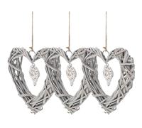 3Pcs Wicker Heart Wreath Hanging Decoration for Wedding Birthday Party Rustic Heart Shaped Grapevine Wall Decor