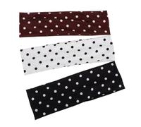 3pcs Wide Elastic Headband for Women Retro Polka Dot Hair | Polyester Plastic Build, Ruched Wrap Style, Quick on Comfort, for Travel Exercise and Bangs