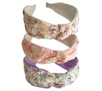 3Pcs Wide Headband French Bow Knot Hair Hoop Fabric Non-Slip Headwear Elastic Twist Hair Accessories Alice Hair Bands for Women…