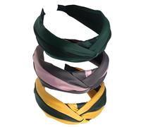 3Pcs Wide Headband French Bow Knot Hair Hoop Fabric Non-Slip Headwear Elastic Twist Hair Accessories Alice Hair Bands for Women (Stitching13E)