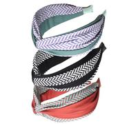 3Pcs Wide Headband French Bow Knot Hair Hoop Fabric Non-Slip Headwear Elastic Twist Hair Accessories Alice Hair Bands for Women (14ATangerine)