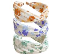 3Pcs Wide Headband French Bow Knot Hair Hoop Fabric Non-Slip Headwear Elastic Twist Hair Accessories Alice Hair Bands for Women…