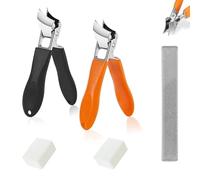 3Pcs Wide Jaw Opening Anti-splash Slanted Nail Clipper, Eagle Beak Toe Nail Clippers for Thick Nails, Nail Clippers for Men Large Cutters Set for Fingernails Professional Premium Steel Self-Collecting