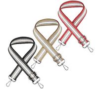 3Pcs Wide Shoulder Strap Adjustable Replacement Belt, Crossbody Bag Straps with Silver Buckles, Handbag Straps Belt Strap for Women Girl Canvas Bag Camera Bags Guitar, (3.8cm, 3Colors)