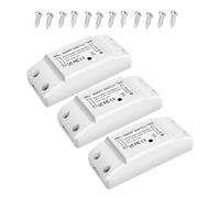 3Pcs WiFi and BT Smart Switch 10A 2200W Dual-mode On/Off Device Voice Tuya APP Remote Control Timing Switch Smart Home Voice Control for Electric Appliances Universal Smart Home Automation Module