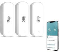 3Pcs WiFi Hygrometer Thermometer Sensor, Indoor Outdoor Wireless Temperature Humidity Sensor Monitor with Smart Alerts, High Precision WiFi Thermometer No Hub Required, Work with Alexa