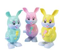 3Pcs Wind up Rabbit Bunny for Kids Party Game,Wind up Easter Bunny,Wind-up Rabbit Chick Easter Presents Clockwork Jumping Chicken Bunnies Plush Toys for Egg Basket Fillers Kids Easter Party Gifts