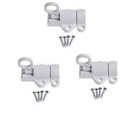 3pcs Window Gate Security Pull Ring Lock, Spring Bounce Door Bolt Aluminum Latch Lock White(3)