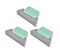 3pcs Window Groove Cleaning Brush, Window Track Cleaner, Dual-Sided Brush Detachable Sponge Firm Bristle Non-Slip Grip for Sliding Door Tile Grout Car AC Vent Home Car Travel (green)