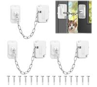 3Pcs Window Locks for Upvc Windows, Self Adhesive Window Restrictor Locks for Child Pets Safety, Adjustable Window Lock No Drilling for Metal, Wooden, Sliding Window