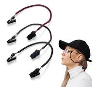 3PCS Windproof Cap Clips for Travel, Fishing Caps Easy Clips Hat, Glasses Strap, Eyewear Retainer for Outdoor Activities Reading Glasses, Boating Running Hiking Camping Travel（Black, red, brown）