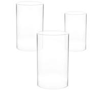 3pcs Windproof Glass Candle Shade Tube Cover for Tea Light Holders