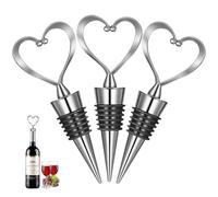 3Pcs Wine Bottle Stoppers, Reusable Wine Stopper for Champagne Prosecco Beer, Airtight Plastic Wine Stoppers for Wine Bottles with Kitchen and Bar Essentials