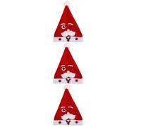3pcs Winking Santa Claus Christmas Hat Plush Fabric Adult Party Cap | Festive Red Holiday Accessory, 28x38cm Size, Universal Fit for Winter Celebrations