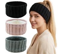 3PCS Winter Headbands for Women, Knitted Headband | Winter Ear Warmer Crochet Head Wraps, Comfy Ear Muffs Crochet Ladies Head Band Ski Walks Gifts for Women Girl