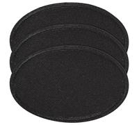 3pcs Winter Self Adhesive Oval Cloth Patch, Black Cotton Polyester | Easy No Sew Repair for Holes and Tears, Simple Blank Surface for Daily Life and Embroidery Projects