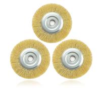 3Pcs Wire Brush RAC814 Replacement for Ryobi Patio Cleaner 115mm*16mm*10mm | for RY18PCA-0 OPC1800 OPC1815 EFB 400/401, Steel Wire Wheel Brush with Arbor Hole for Rust Joint Debris Cleaning