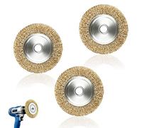3PCS Wire Brush Wheel for Patio Cleaner and Block Paving 115mm Weed Remover, Heavy Duty Joint Cleaning Tool Replacement for Ryobi RY18PCA-0 OPC1800 OPC1815, Electric Weeder Brass Wire Brushes