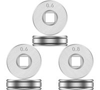 3Pcs Wire Feed Drive Roller 0.6/0.8 0.8/1.0 Stainless Steel Wire Roll Wheel Knurled Groove Replacement Welding Line Feeding Roll Welders Equipment Parts for MIG Welders *(0.6/0.8 flower trough,silver)