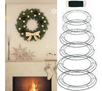 3Pcs Wire Wreath Frame, Christmas Wreath Making Rings 20cm 25cm 30cm Round Wreath Frame Solid Metal Wreath Forms for Fall Festival and Halloween Decoration Door