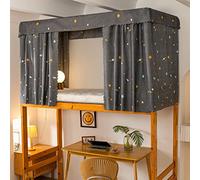 3PCS with Top Cover Students Dorm Bunk Bed Privacy Single Sleeper Bunk Curtains Bed Canopy Dormitory Mosquito Nets Bedding Tent for College School (Grey-Universe, 78"(L) x47(W))
