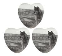 3PCS Wolf On The Grass Car Air Freshener Hanging Scented Cards Cute Gray Car Fresheners Long Lasting New Cars Scents for Women Men Natural Air Freshener with Lanyard Automotive Freshies