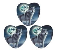 3PCS Wolf Under Moon Car Air Freshener Hanging Scented Cards Cute Gray Car Fresheners Long Lasting New Cars Scents for Women Men Natural Air Freshener with Lanyard Automotive Freshies
