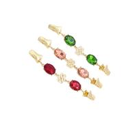 3pcs Women Crystal Sweater Clip Cardigan Buckle Fashion Accessory | 1 Red, 1 Green, 1 Rose Red Set, Elegant Stylish Vintage Look, Ladies Clothing Pin