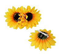 3PCS Women Girls Simulation Yellow Floral Fall Sunflower Hair Clips Alligator Clips Hairpin Hair Clamp Barrettes Headwear Hair Hair Styling Accessories for Party Beach Vacation Wedding Bridal