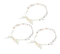 3pcs Women Headband with Rhinestone Fabric Zinc Alloy Adjustable | Bridesmaid Events and Engagements, Delicate Sparkle, Versatile Fit for Loose Curls and Updo Hairstyles