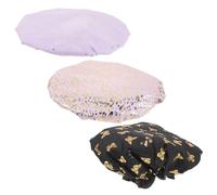 3pcs Women's Double Layer Shower Cap, PE Bath Hat for Curly Thick Hair | Reusable Home Use, Lightweight Carry Design, Stylish Simple Look, Suitable for Shower Routines