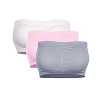 3Pcs Women's Strapless Bras for Bigger Bust - Strapless Bandeau Bra Mastectomy Bras Stretchy Wrapped Breast Crop Top Everyday Bras Seamless Corset Non Wired Bras Breathability Invisible Bralettes