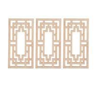 3pcs Wood Appliques Rustic European Style Solid 8x4x0.4 Inches | Rectangular Design for Bed Headboards and Door Panels, Simple Installation and Removal, for DIY Beginners and Refinishers