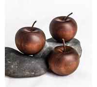 3Pcs Wood Fruit Decor, Natural Rustic Wooden Home Decor, Car Aromatherapy Ornament for Rustic Home & Office, Small Scented Ornament for Bathroom, Spa, Yoga, Meditation, Classroom, Hotel, Clinic
