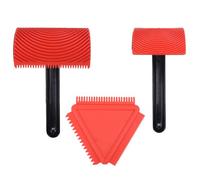 3Pcs Wood Graining Painting Tool, Rubber Empaistic Wood Grain Tool Imitation Wood Grain Paint Roller Brush Graining Texture Household Wall Art Paint for Wall Decoration