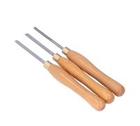 3Pcs Wood Lathe Turning Tool Chisel with Beech Handle and Steel Insert, Woodworking Turning Tools for DIY Carpentry, Includes Straight Semicircle Oblique Set for Lathe