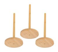 3pcs Wooden Bamboo Paper Towel Holder Freestanding Roll Stand