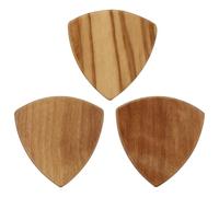 3pcs Wooden Guitar Picks, Classic Triangle Plectrum | Smooth Surface, Warm Tone and Mellow Sound, for Live Performance, Bass Players, Guitars