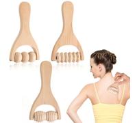 3Pcs Wooden Hand Massage Roller, Muscle Roller Stick, Manual Wood Therapy Massage Tools Massager Roller, for Relaxes Thigh, Leg, Hands Full Body Muscle Men Women