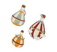 3pcs Wooden Hot Air Balloon Wall Decor 24x19cm Boho Cutouts | Smooth Edges, 1cm Profile, Whimsical Modern Styling for Playrooms and Baby Showers