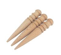 3pcs Wooden Leathercraft Slicker Solid Round Stick Leather Working Tool Burnisher Polisher Handmade Wooden Edging Device DIY Leather Tool Craft Accessories