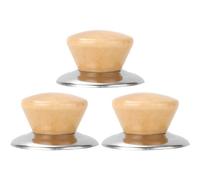 3pcs Wooden Lid Knob Pot Cap Bead Anti-scalding Lid Knobs Universal Pot Cover Knob Round Lid Knobs Replacement Kitchen Lid Knobs