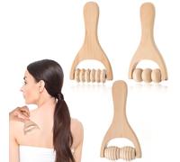 3Pcs Wooden Manual Roller Massager, Roller Muscle Massages Wooden Massage Tool, Self-Massage for Full Body Muscle Relaxation,Soft Tissue Massage, Exercise Regularly People